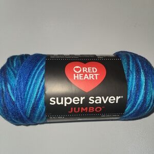 Jumbo Super Saver Red Heart Yarn MACAW VARIEGATED Blue